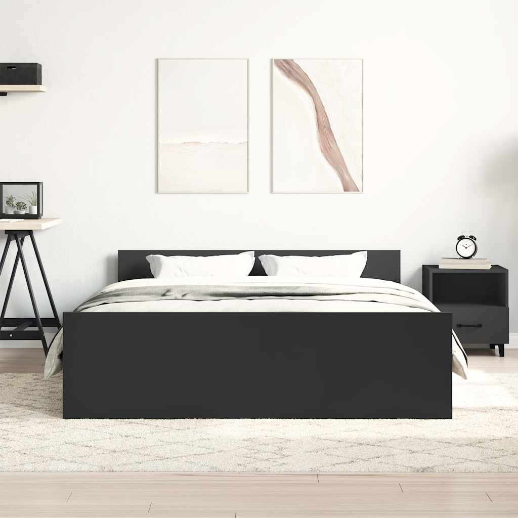 Giroletto con Testiera e Pediera Nero 120x200 cm | homemem39