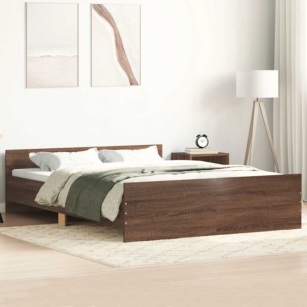 Giroletto con Testiera e Pediera Rovere Marrone 120x200 cm | homemem39