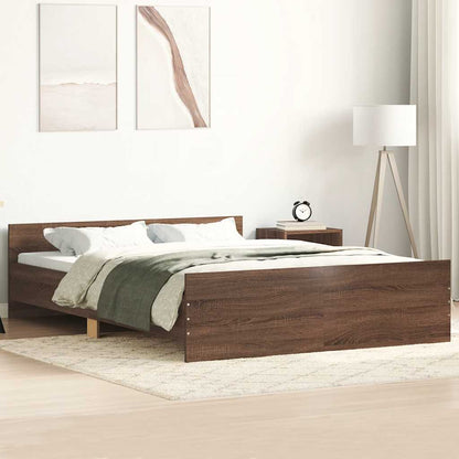 Giroletto con Testiera e Pediera Rovere Marrone 120x200 cm | homemem39