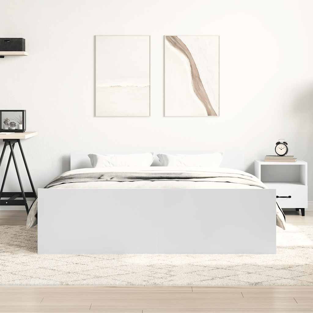 Giroletto con Testiera e Pediera Bianco 140x200 cm | homemem39