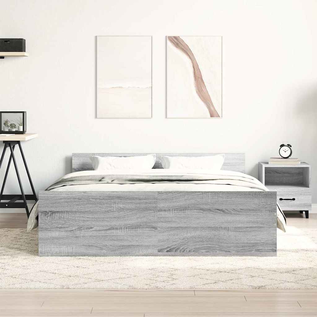 Giroletto con Testiera e Pediera Grigio Sonoma 140x200 cm | homemem39