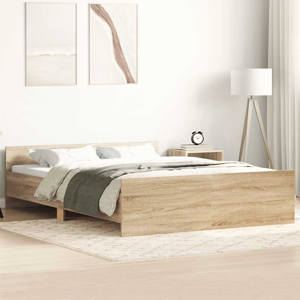 Giroletto con Testiera e Pediera Rovere Sonoma 150x200 cm | homemem39