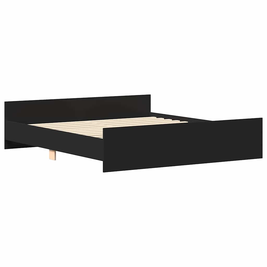 Giroletto con Testiera e Pediera Nero 160x200 cm | homemem39