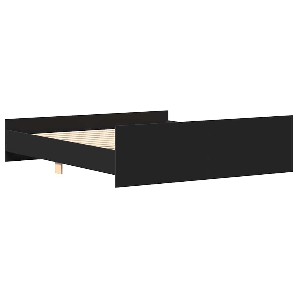 Giroletto con Testiera e Pediera Nero 160x200 cm | homemem39