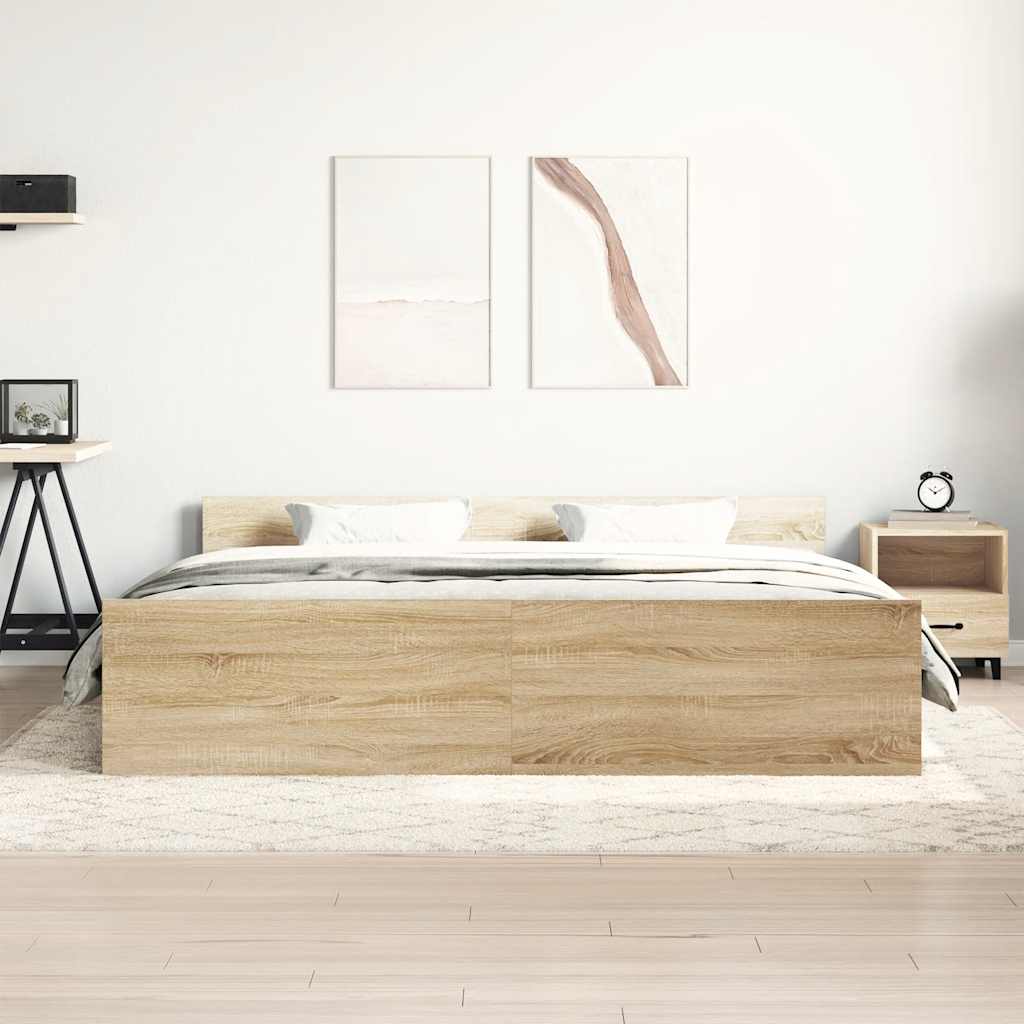 Giroletto con Testiera e Pediera Rovere Sonoma 160x200 cm | homemem39