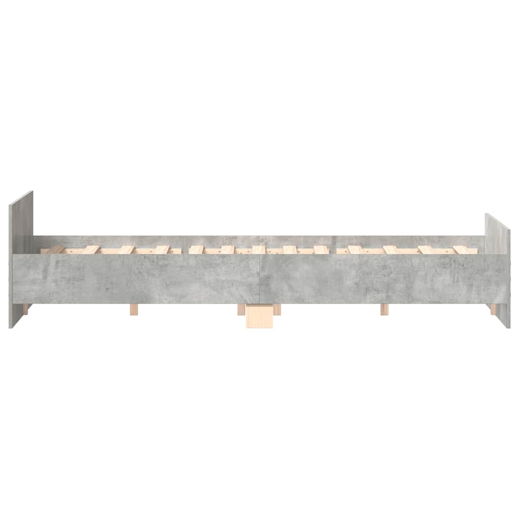 Giroletto con Testiera e Pediera Grigio Cemento 160x200 cm | homemem39