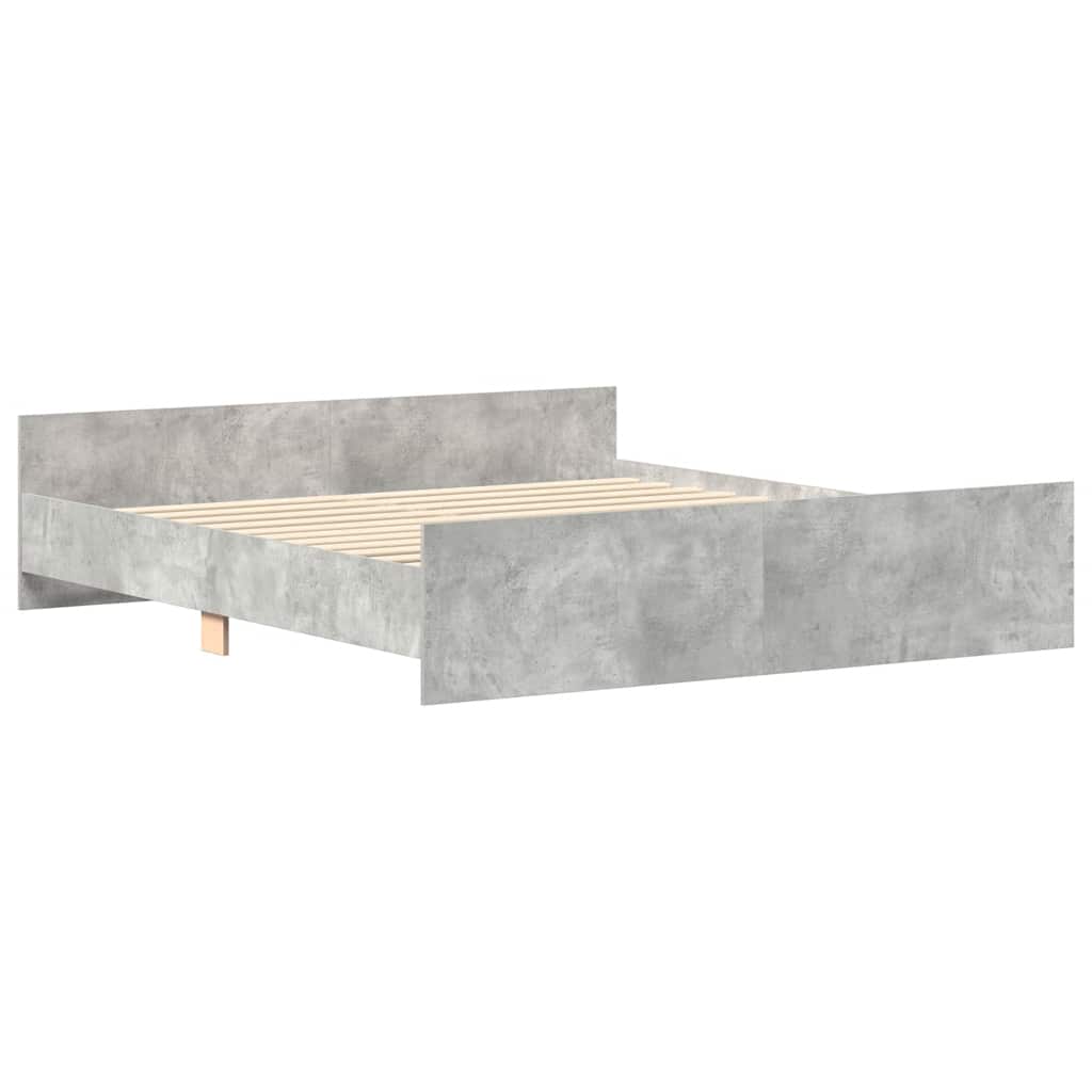 Giroletto con Testiera e Pediera Grigio Cemento 180x200 cm | homemem39