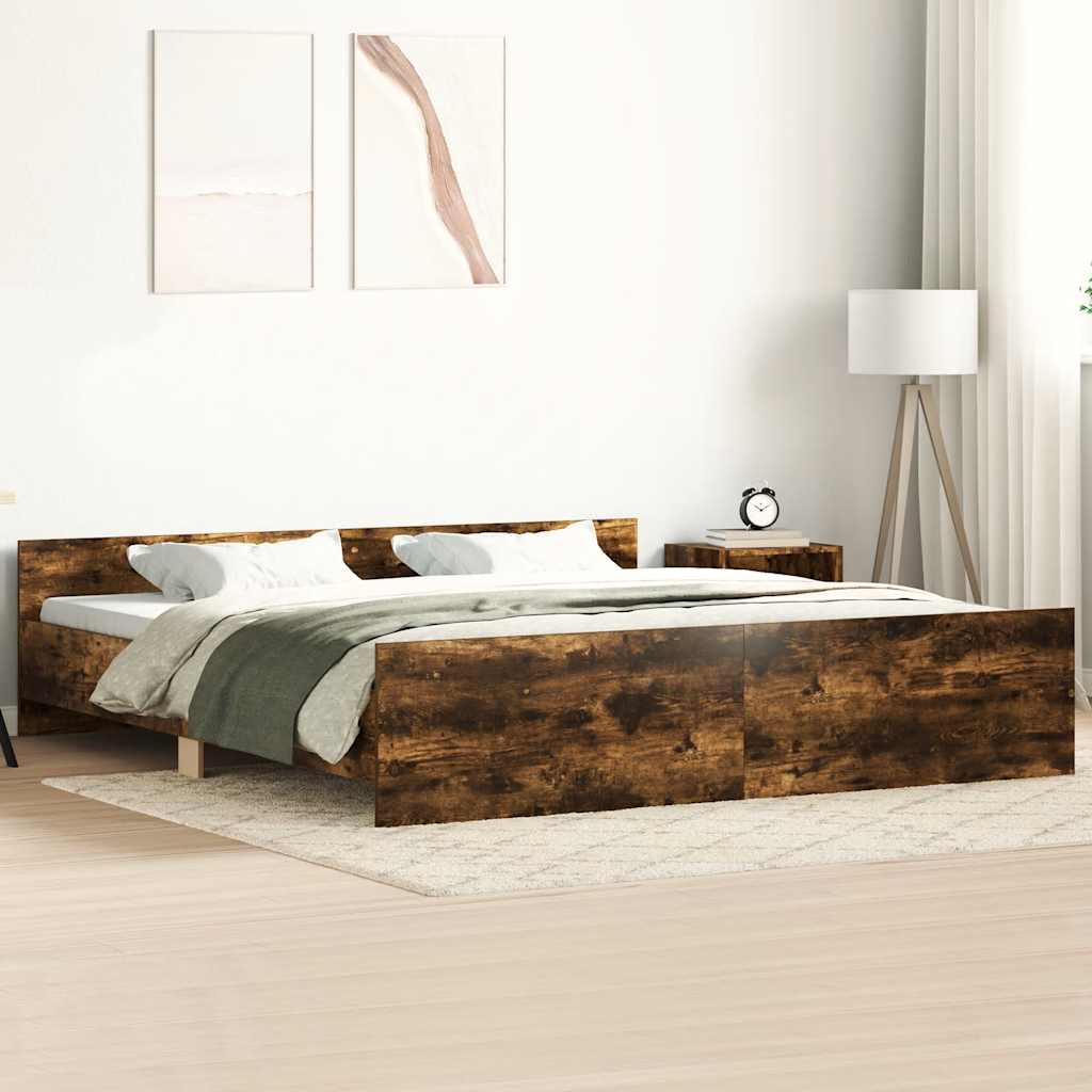Giroletto con Testiera e Pediera Rovere Fumo 180x200 cm