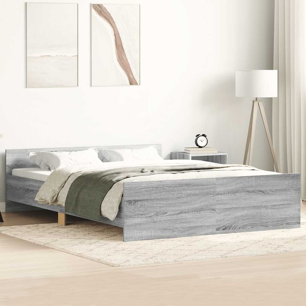 Giroletto con Testiera e Pediera Grigio Sonoma 120x190 cm | homemem39