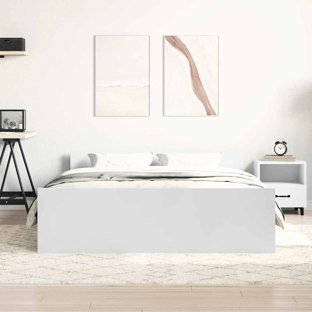 Giroletto con Testiera e Pediera Bianco 140x190 cm | homemem39