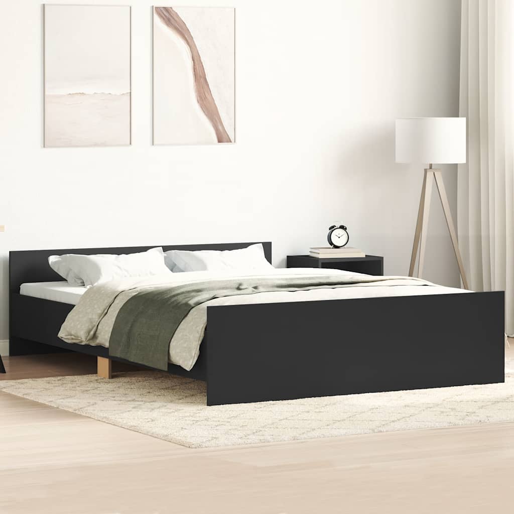 Giroletto con Testiera e Pediera Nero 140x190 cm | homemem39