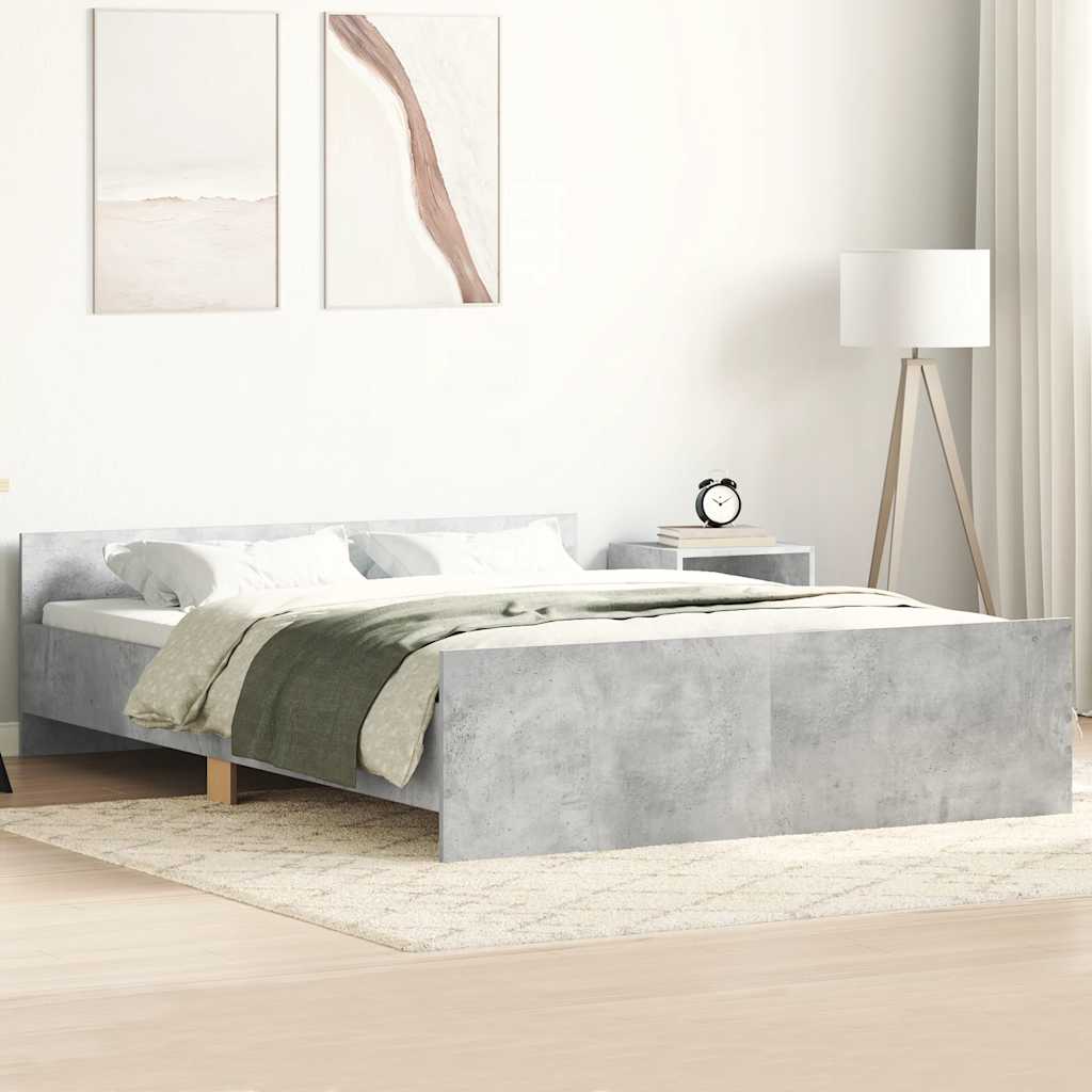 Giroletto con Testiera e Pediera Grigio Cemento 140x190 cm | homemem39