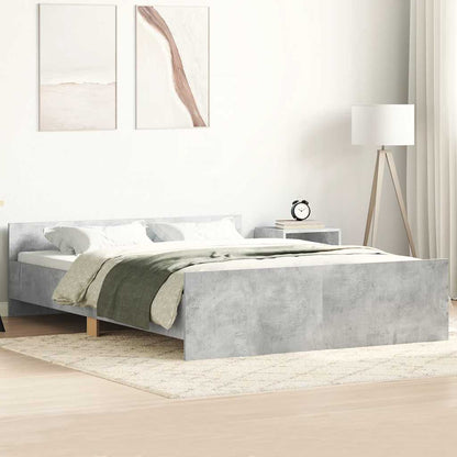 Giroletto con Testiera e Pediera Grigio Cemento 140x190 cm | homemem39