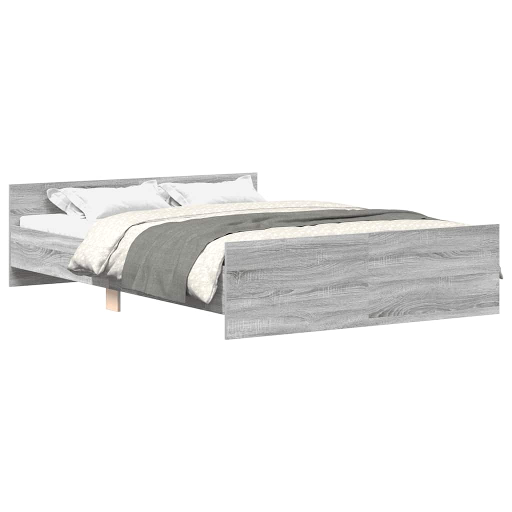 Giroletto con Testiera e Pediera Grigio Sonoma 140x190 cm | homemem39