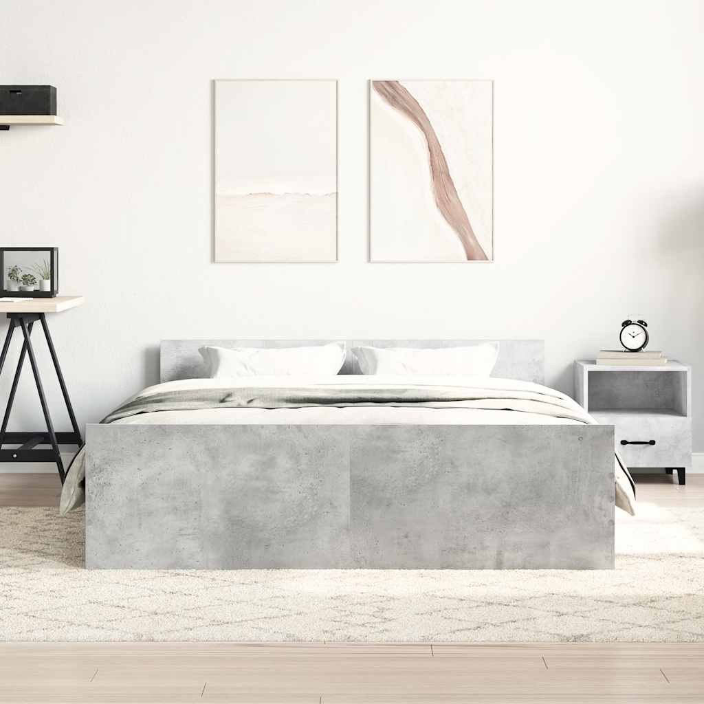 Giroletto con Testiera e Pediera Grigio Cemento 135x190 cm | homemem39