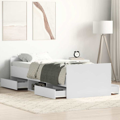 Giroletto con Testiera e Pediera Bianco 100x200 cm | homemem39