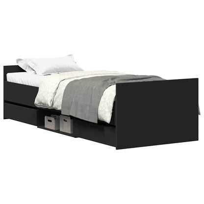 Giroletto con Testiera e Pediera Nero 100x200 cm | homemem39