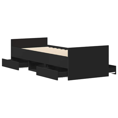 Giroletto con Testiera e Pediera Nero 100x200 cm | homemem39