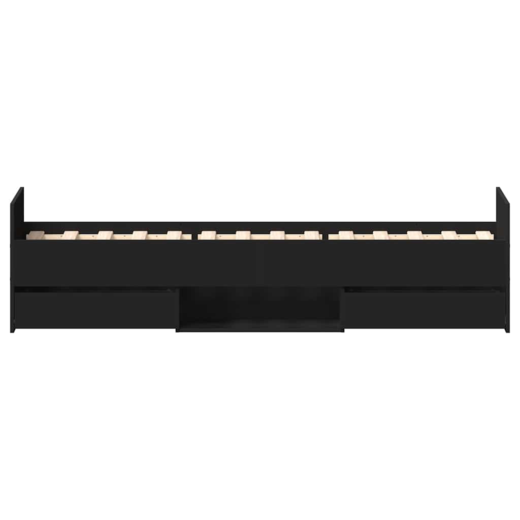 Giroletto con Testiera e Pediera Nero 100x200 cm | homemem39