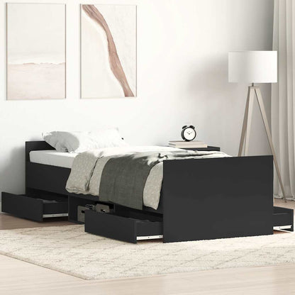 Giroletto con Testiera e Pediera Nero 100x200 cm | homemem39