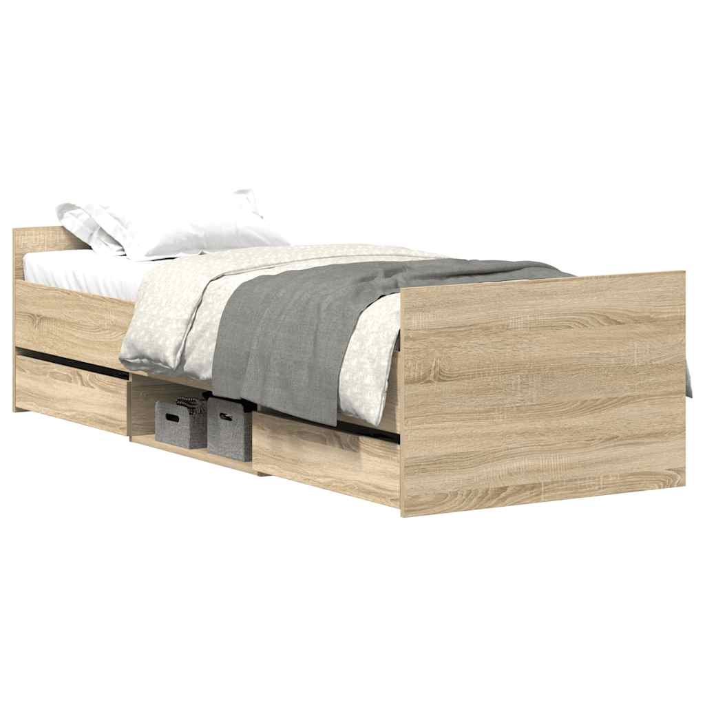 Giroletto con Testiera e Pediera Rovere Sonoma 100x200 cm | homemem39