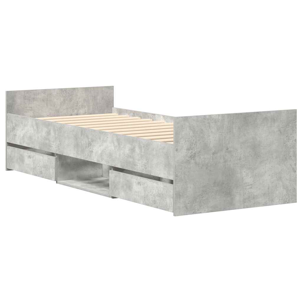 Giroletto con Testiera e Pediera Grigio Cemento 100x200 cm | homemem39