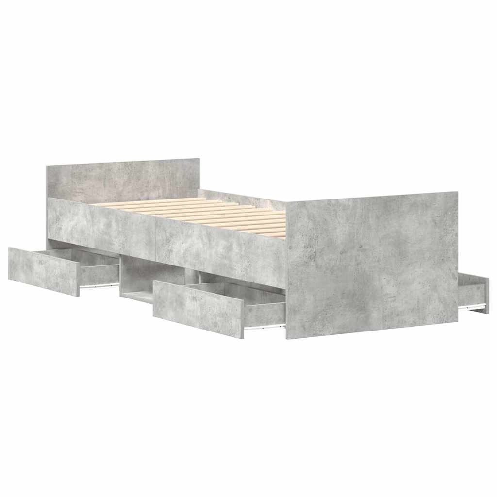 Giroletto con Testiera e Pediera Grigio Cemento 100x200 cm | homemem39