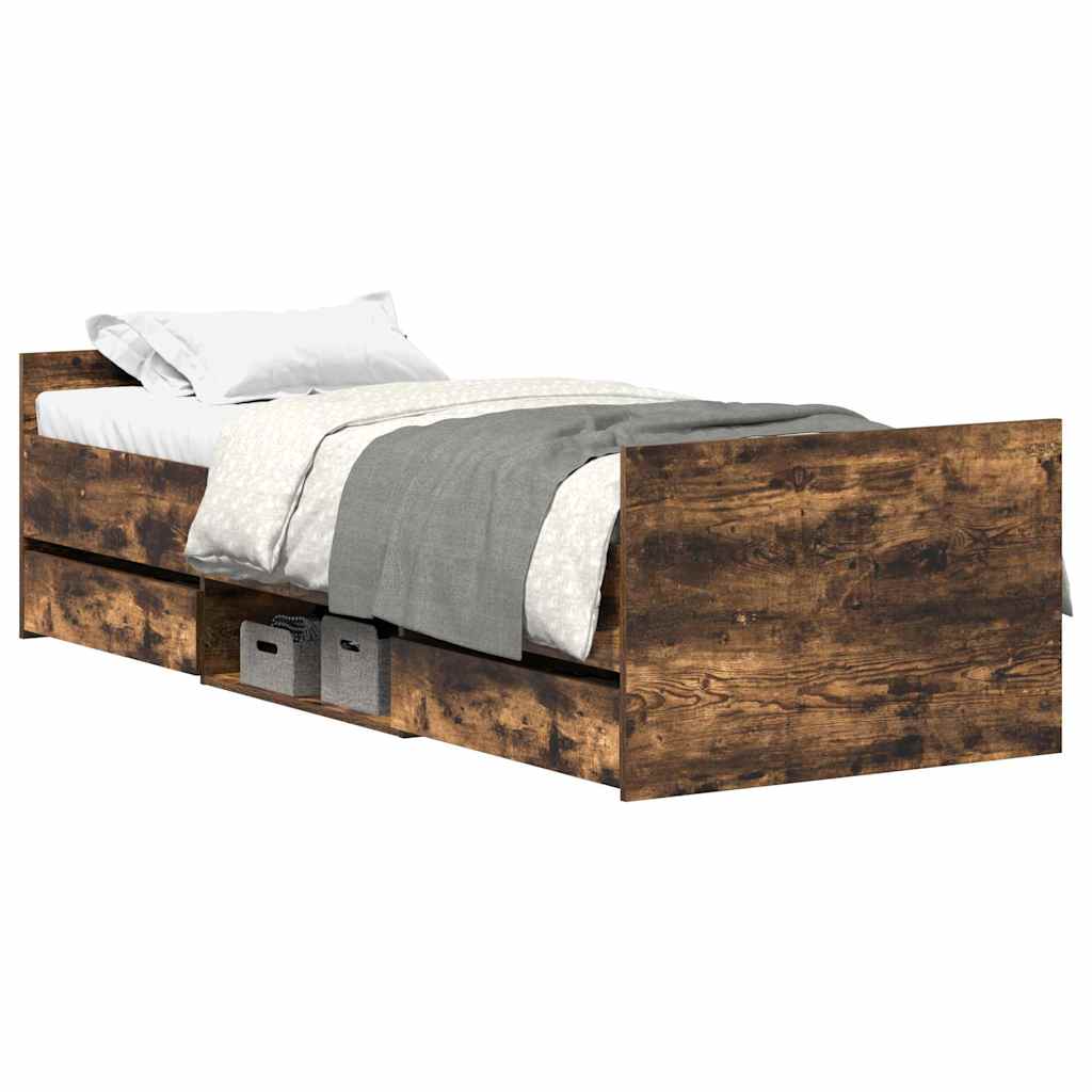 Giroletto con Testiera e Pediera Rovere Fumo 100x200 cm | homemem39