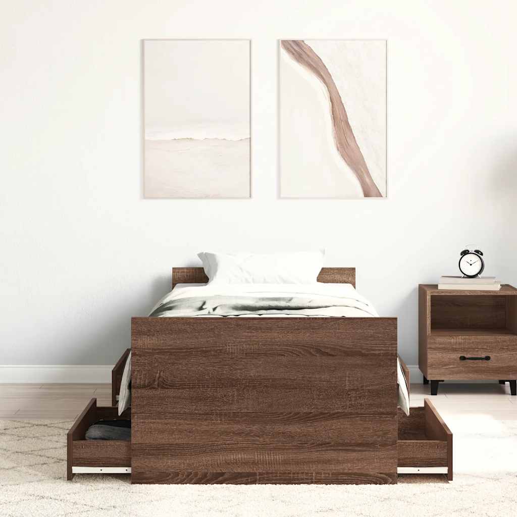 Giroletto con Testiera e Pediera Rovere Marrone 100x200 cm
