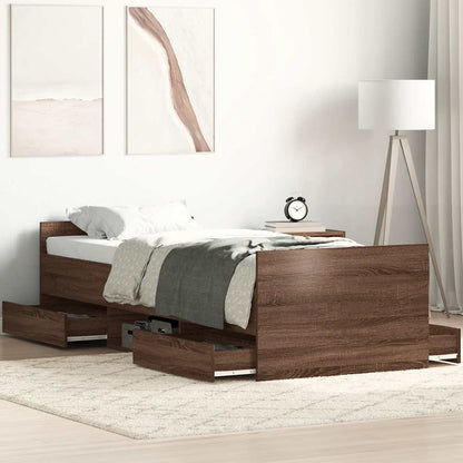 Giroletto con Testiera e Pediera Rovere Marrone 100x200 cm