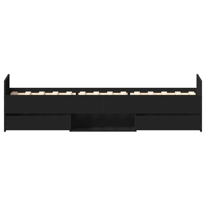 Giroletto con Testiera e Pediera Nero 90x200 cm | homemem39