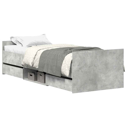 Giroletto con Testiera e Pediera Grigio Cemento 90x200 cm | homemem39