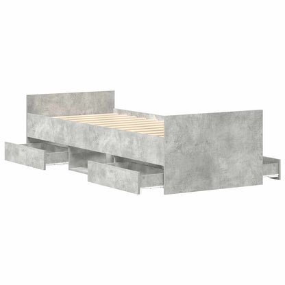 Giroletto con Testiera e Pediera Grigio Cemento 90x200 cm | homemem39