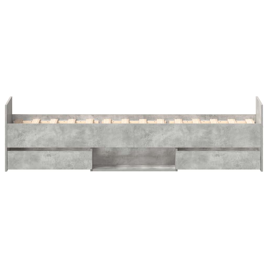Giroletto con Testiera e Pediera Grigio Cemento 90x200 cm | homemem39