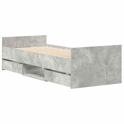 Giroletto con Testiera e Pediera Grigio Cemento 90x200 cm