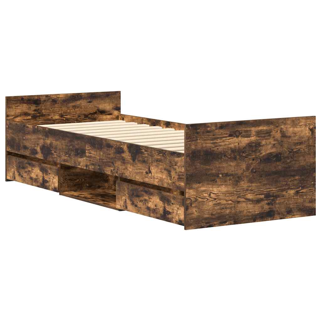 Giroletto con Testiera e Pediera Rovere Fumo 90x200 cm | homemem39