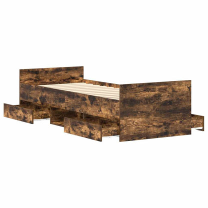 Giroletto con Testiera e Pediera Rovere Fumo 90x200 cm | homemem39