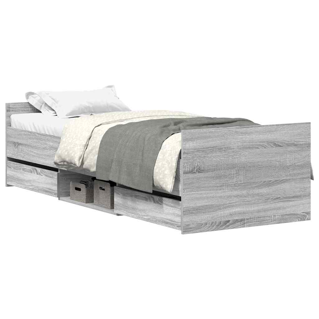 Giroletto con Testiera e Pediera Grigio Sonoma 90x200 cm | homemem39