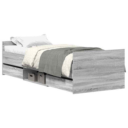 Giroletto con Testiera e Pediera Grigio Sonoma 90x200 cm