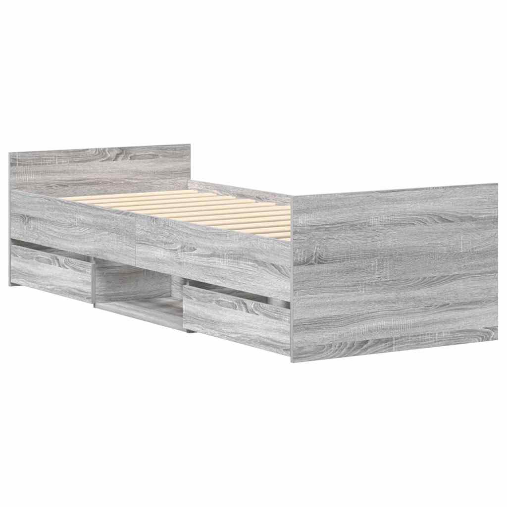 Giroletto con Testiera e Pediera Grigio Sonoma 90x200 cm | homemem39