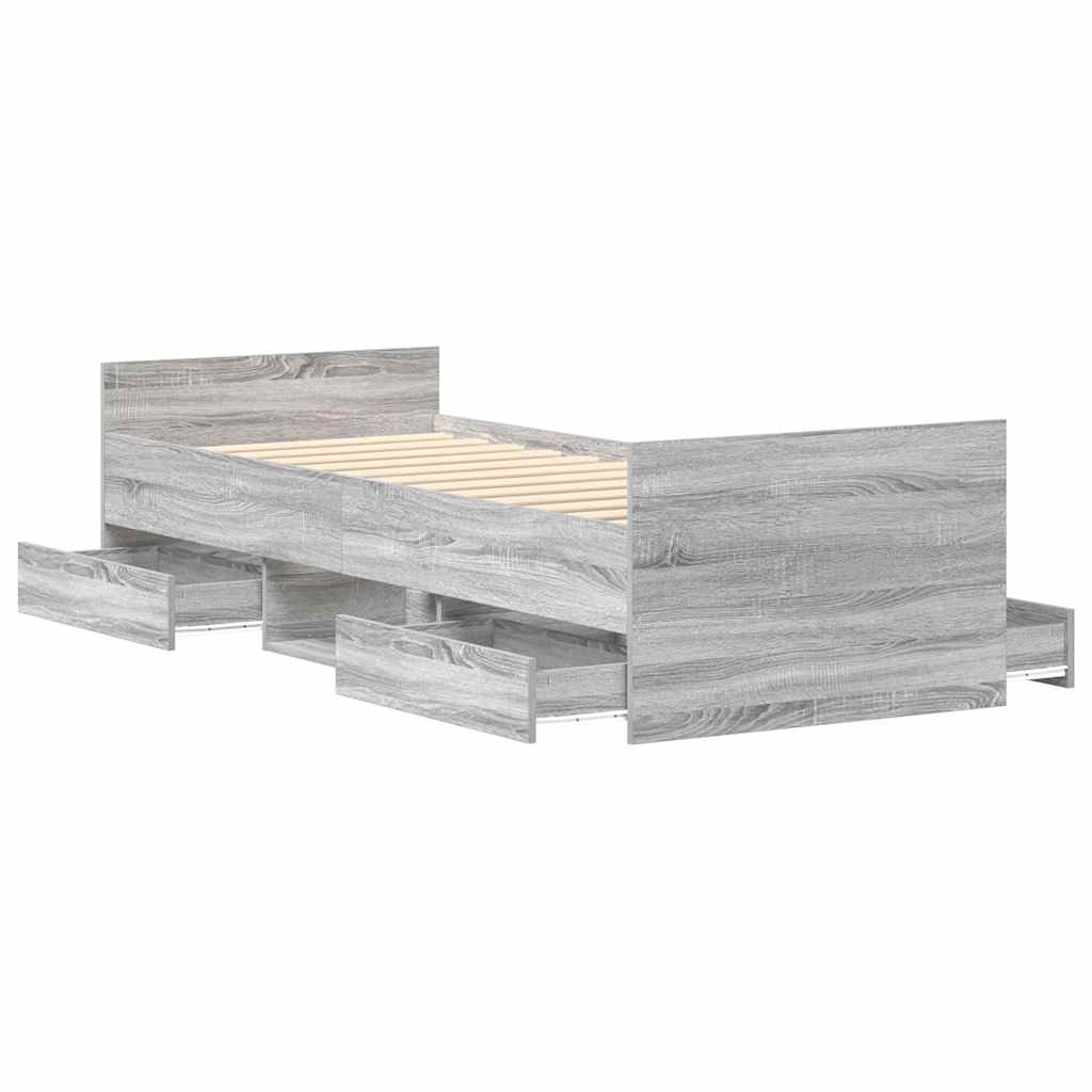 Giroletto con Testiera e Pediera Grigio Sonoma 90x200 cm | homemem39