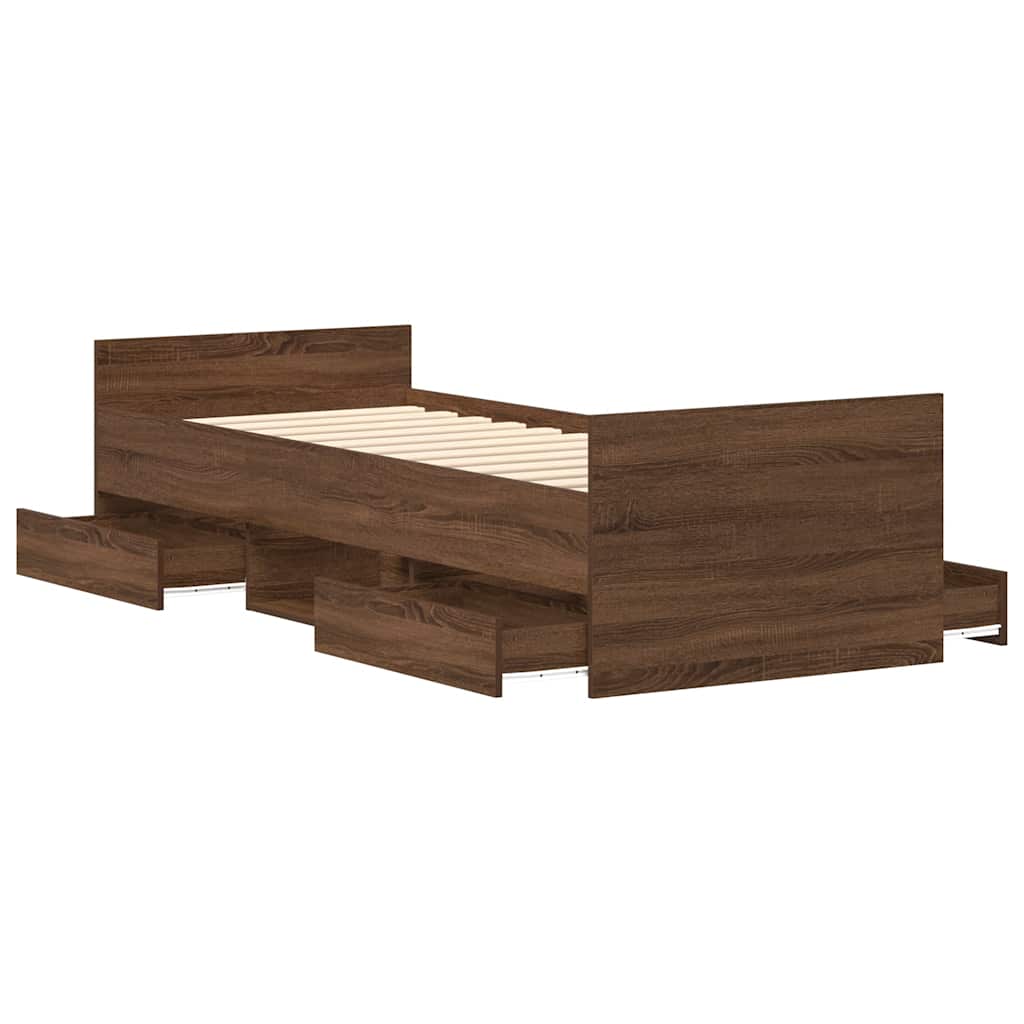 Giroletto con Testiera e Pediera Rovere Marrone 90x200 cm | homemem39
