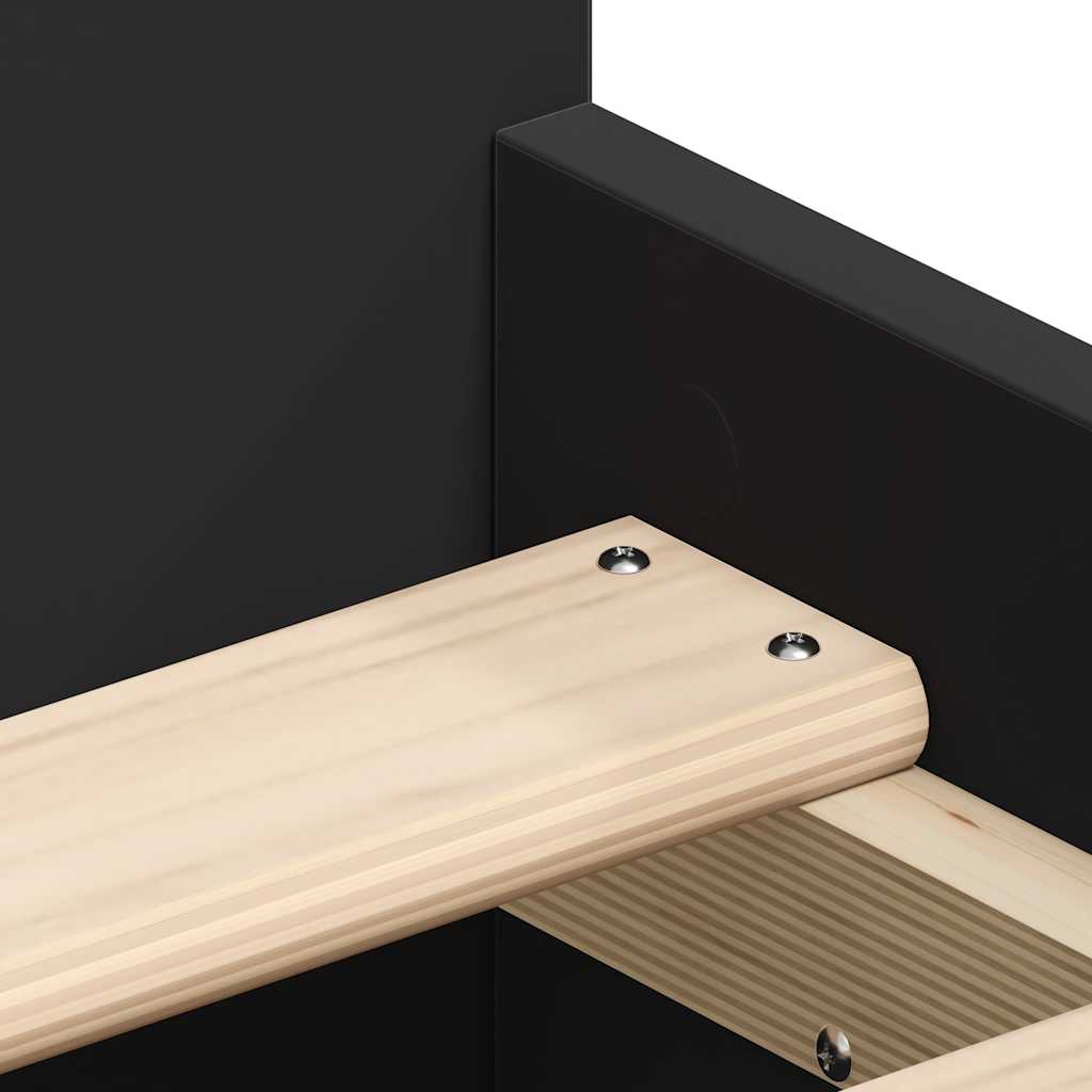 Giroletto con Testiera e Pediera Nero 90x190 cm | homemem39