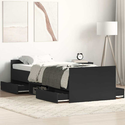 Giroletto con Testiera e Pediera Nero 90x190 cm | homemem39