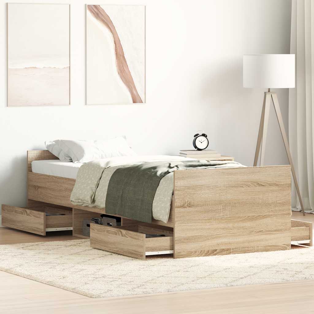 Giroletto con Testiera e Pediera Rovere Sonoma 90x190 cm | homemem39