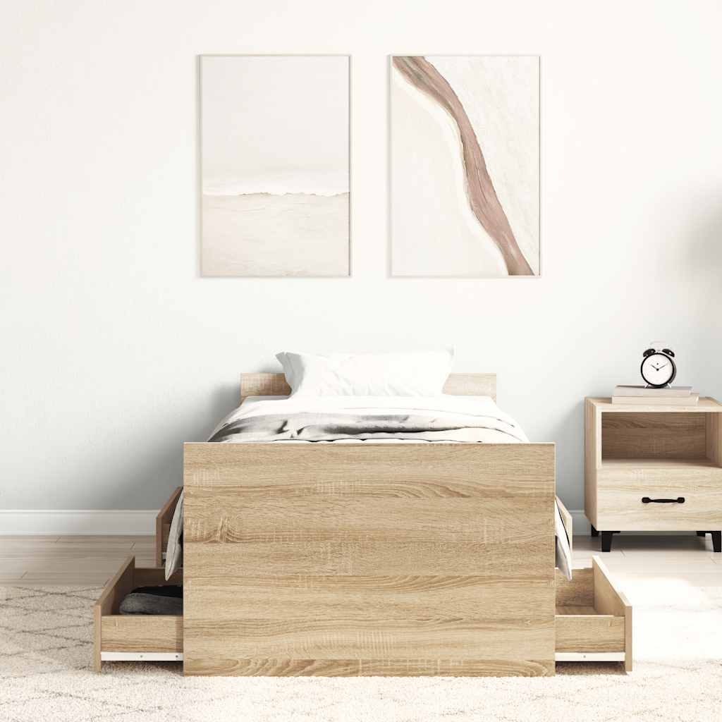 Giroletto con Testiera e Pediera Rovere Sonoma 75x190 cm