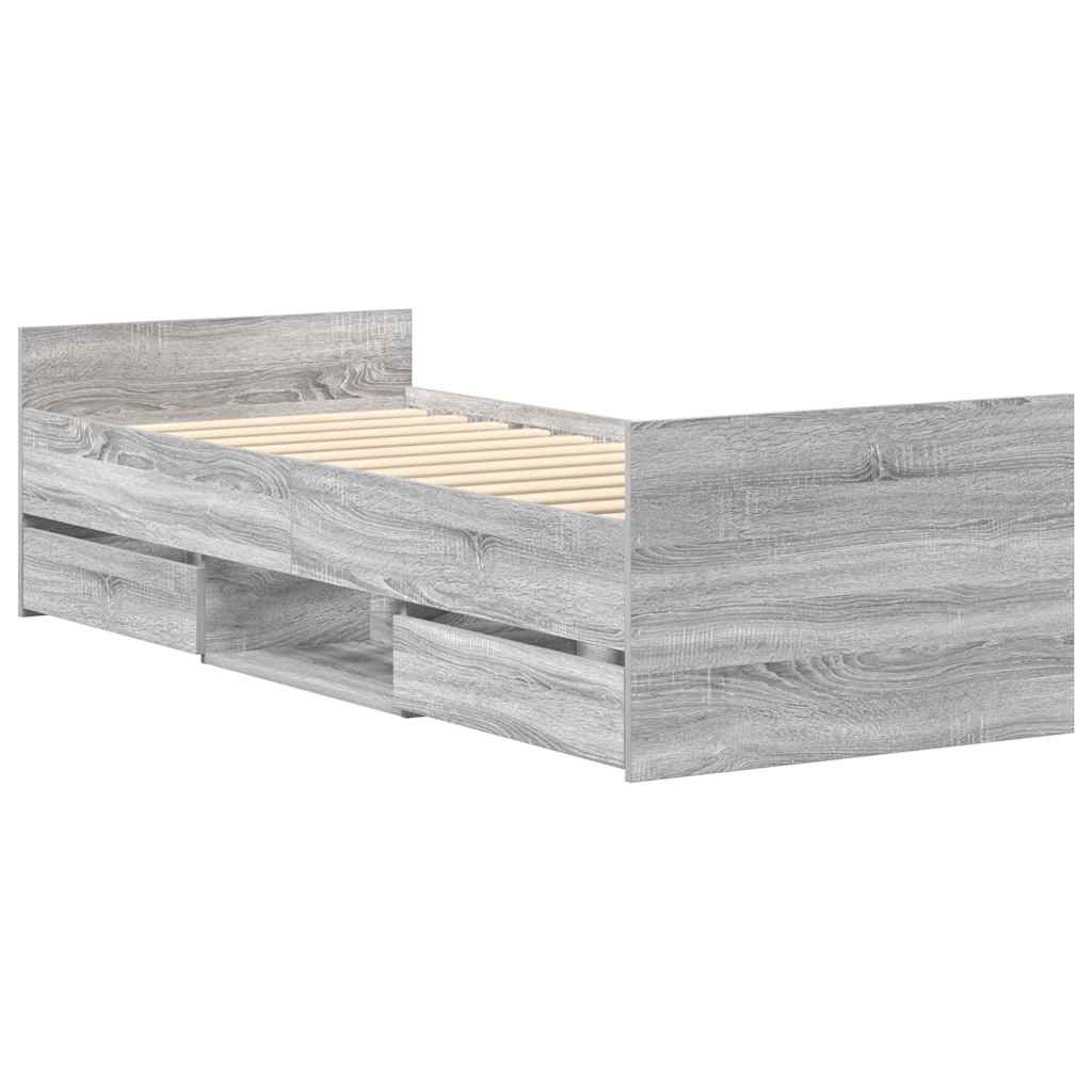 Giroletto con Testiera e Pediera Grigio Sonoma 75x190 cm | homemem39