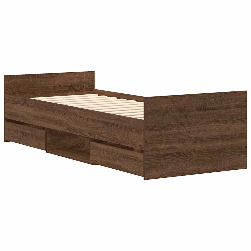 Giroletto con Testiera e Pediera Rovere Marrone 75x190 cm