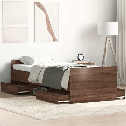 Giroletto con Testiera e Pediera Rovere Marrone 75x190 cm