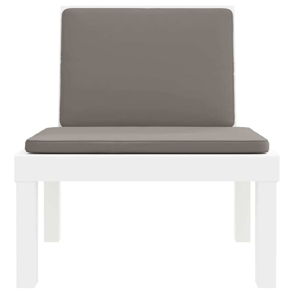 Set Salotto da Giardino 3 pz con Cuscini Bianco in PP | homemem39